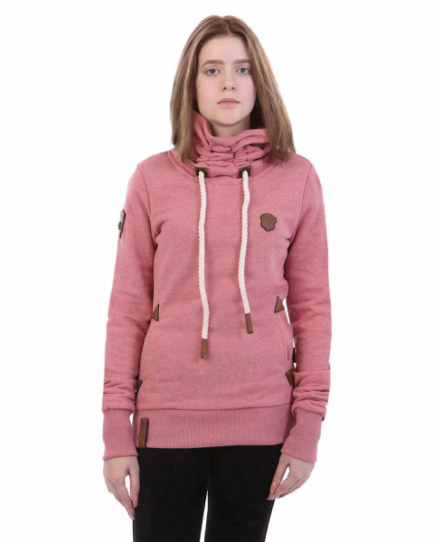 Толстовка женская с капюшоном Naketano Debil Mit Stil V (Bumsi Foggy Rose S)