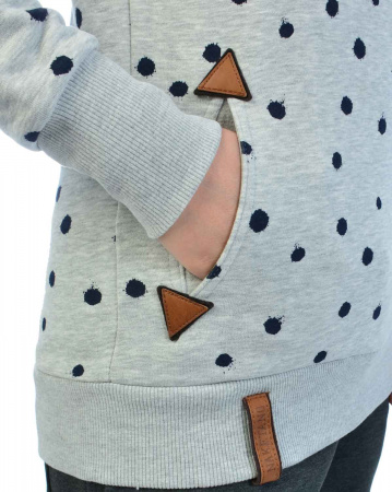 Толстовка женская с капюшоном Naketano Genitalalarm (Grey Melange M)