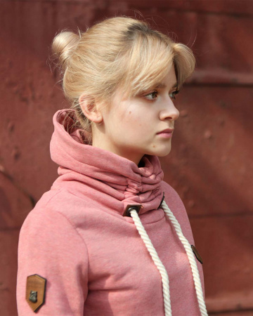 Толстовка женская с капюшоном Naketano Debil Mit Stil V (Bumsi Foggy Rose S)