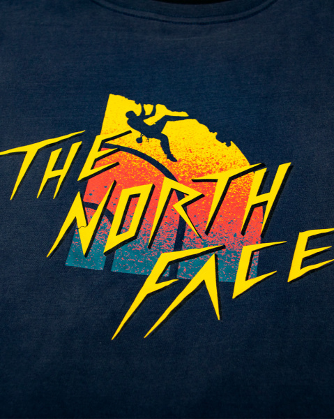 Футболка The North Face Fine Climber Print (Navy Mid-Sleeve Yellow Gradient Print L)