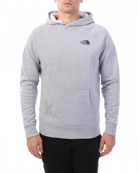 Толстовка мужская с капюшоном флисовая The North Face Raglan Red Box (S серый золотой)