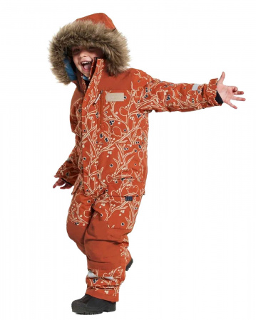 Комбинезон детский POLARBJORNEN PR 504365 (506 снегири на оранжевом, 100)