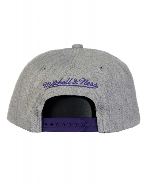 Бейсболка с изогнутым козырьком Mitchell and Ness TEAM HEATHER 2.0 STRETCH SNAPBACK (Los Angeles Lakers 2 Grey)