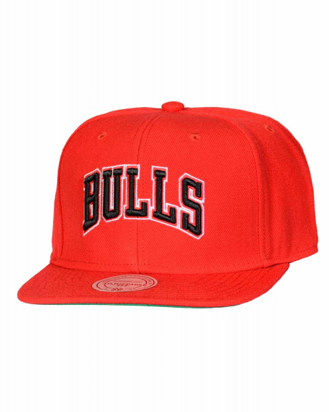 Бейсболка прямая Mitchell and Ness NT78Z WOOL SOLID 2 SNAPBACK (Chicago Bulls NT Red)