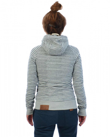 Толстовка женская с капюшоном на молнии Naketano Nasenhaarwickler (Grey Melange XS)