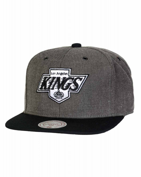 Бейсболка прямая Mitchell and Ness NP81Z DARK HEATHER 2 TONE (Los Angeles Kings Black)