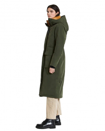 Куртка женская Didriksons Leya Long 504300 (300 тёмно-зелёный, 34)