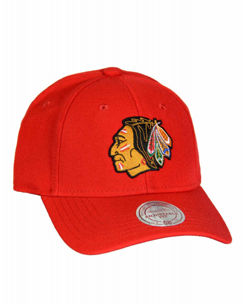 Бейсболка прямая Mitchell and Ness EU281 CARBON FIBRE SNAPBACK (Chicago Blackhawks Red)
