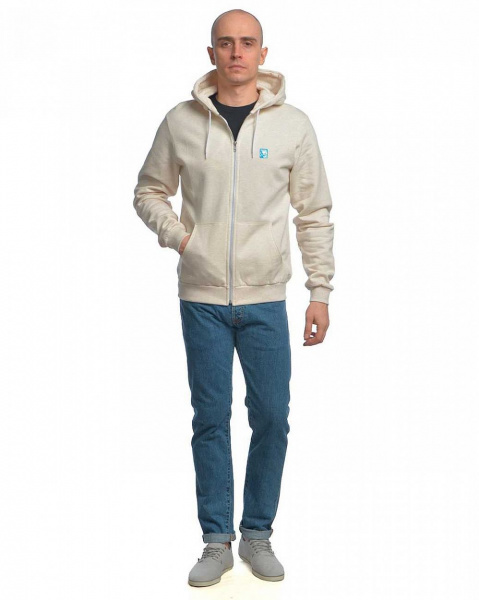 Толстовка мужская на молнии с капюшоном Iriedaily Desire Effect Zip Hood (M светло-бежевый)