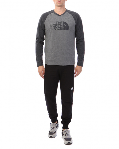 Футболка с длинным рукавом The North Face T-Shirt Grey 90 10 (XL серый золотой)
