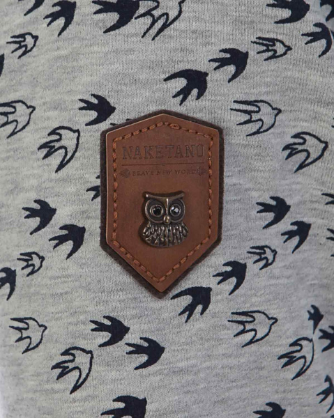 Толстовка женская с капюшоном Naketano Darthovic Feathers (Birds Grey M)