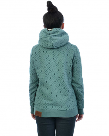 Толстовка женская с капюшоном Naketano I Will F...Your Brain (Green Melange XL)