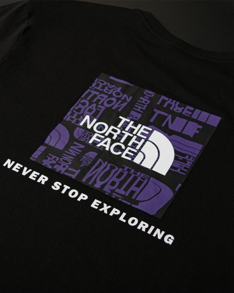 Футболка The North Face Back Box Print (Black Short-Sleeve Violet Font S)