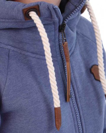 Толстовка женская на молнии с капюшоном Naketano Dirty Brazzo (Light Blue Melange S)
