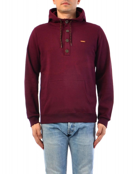 Толстовка мужская с капюшоном Iriedaily Hipster Maroon Mel (S бордовый)