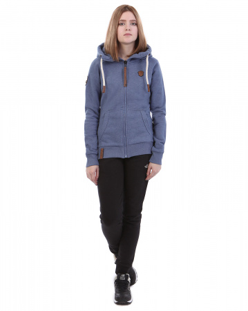 Толстовка женская на молнии с капюшоном Naketano Dirty Brazzo (Light Blue Melange S)