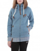Толстовка женская на молнии с капюшоном Naketano Every World Knows It (Light Blue Melange S)