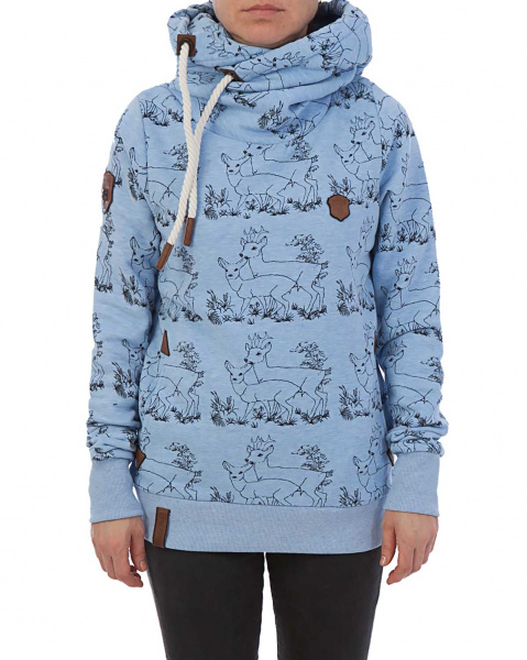 Толстовка женская с капюшоном Naketano Darthovic Deer (Blue Mel L)