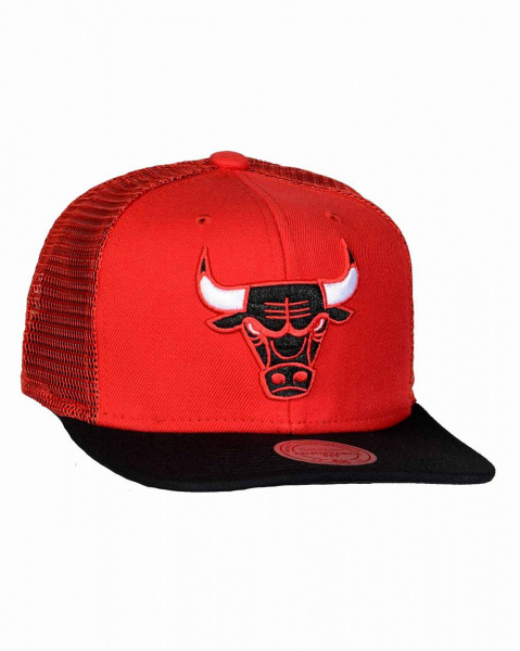 Бейсболка с сеткой прямая Mitchell and Ness EU162 UNTRUCK (Chicago Bulls Red)
