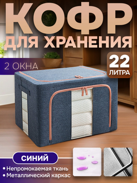Кофр АЛИ ЧАЙНА, Тканевый два окна (темно-синий 22L)
