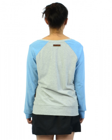 Толстовка легкая женская свитшот Naketano Perverse (Amazing Grey - Amazing Blue Melange XL)