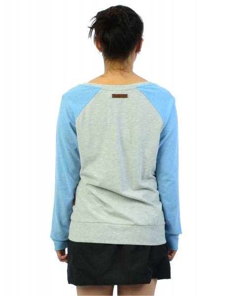 Толстовка легкая женская свитшот Naketano Perverse (Amazing Grey - Amazing Blue Melange XL)