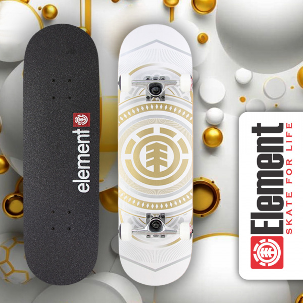 Скейтборд Element канадский клён 7 слоев 8.25 - 4 (13 белый золотой 8.25)