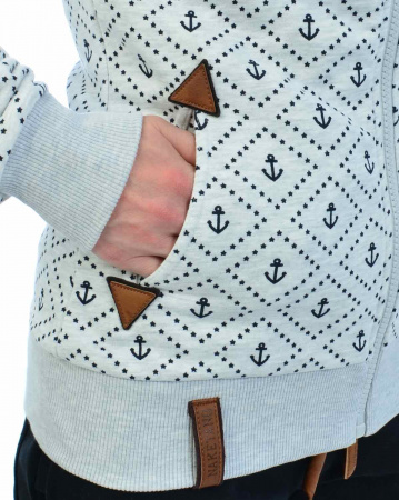 Толстовка женская на молнии с капюшоном Naketano Fiasche Pommes (Amazing Grey Melange XS)