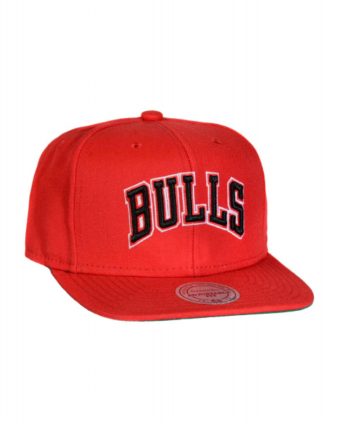 Бейсболка прямая Mitchell and Ness NT78Z WOOL SOLID 2 SNAPBACK (Chicago Bulls NL Red)