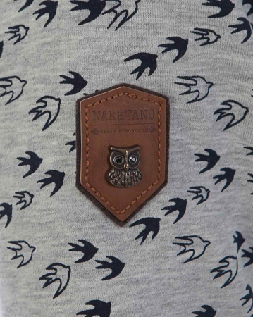 Толстовка женская с капюшоном Naketano Darthovic Feathers (Birds Grey L)