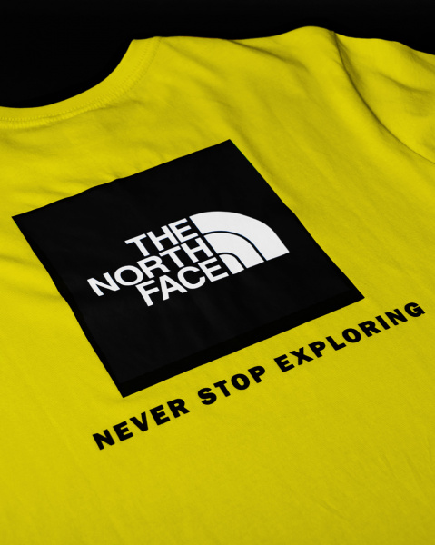 Футболка The North Face Left Label Back Box Print (Yellow Short-Sleeve Black Label L)