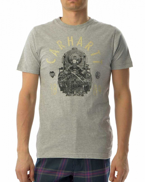 Футболка Carhartt USA K517 T-shirt Regular (S серый золотой)