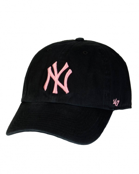 Бейсболка классическая с изогнутым козырьком '47 Brand Clean Up New York Yankees B-MTCLU17GWS (BKR Black OS)