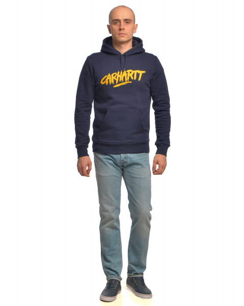 Толстовка мужская с капюшоном Carhartt Hooded Painted Sweat (L темно-синий)