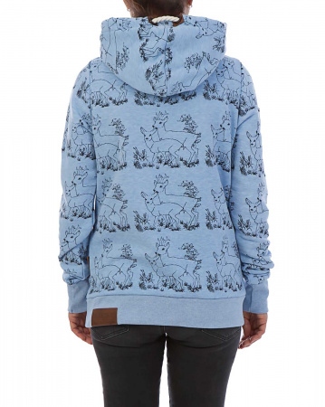 Толстовка женская с капюшоном Naketano Darthovic Deer (Blue Mel L)