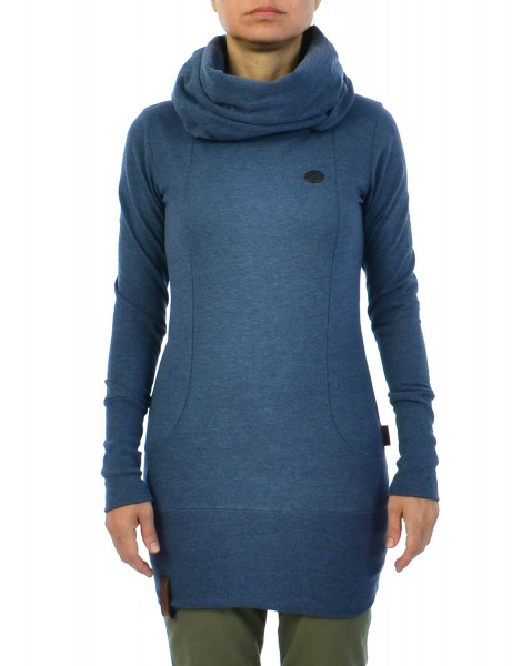 Толстовка женская длинная с высоким воротом Naketano Schniedelwutz (Bluegrey S )