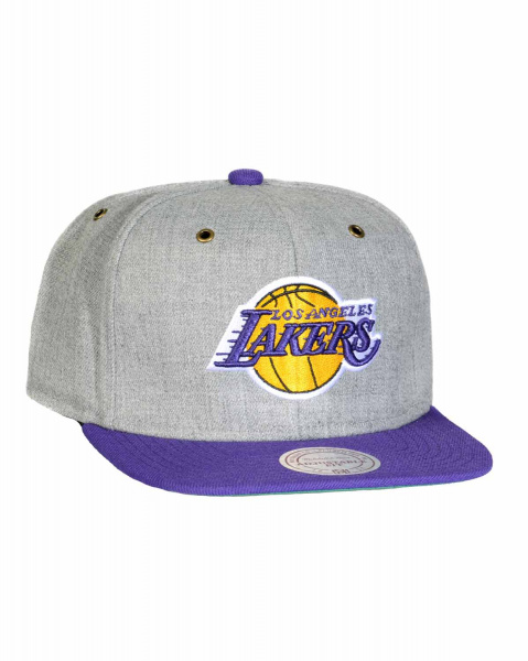 Бейсболка с прямым козырьком Mitchell and Ness NP64Z (Los Angeles Lakers Grey Purple)