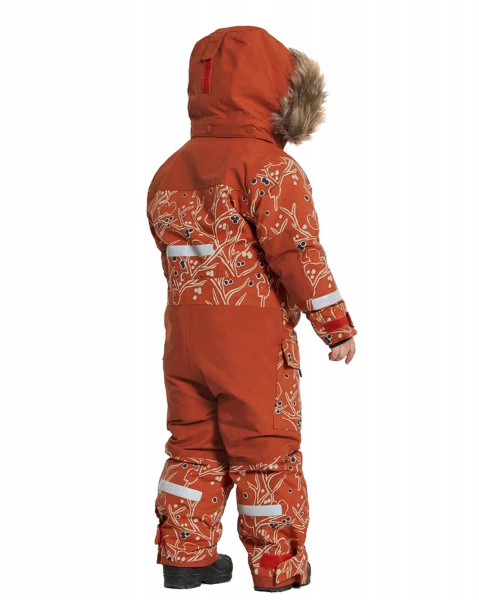 Комбинезон детский POLARBJORNEN PR 504365 (506 снегири на оранжевом, 100)
