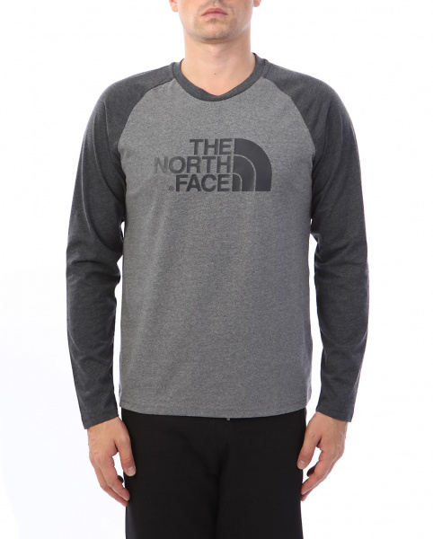 Футболка с длинным рукавом The North Face T-Shirt Grey 90 10 (XL серый золотой)