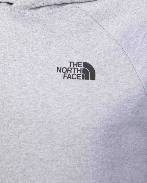 Толстовка мужская с капюшоном флисовая The North Face Raglan Red Box (S серый золотой)