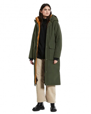 Куртка женская Didriksons Leya Long 504300 (300 тёмно-зелёный, 34)