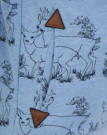 Толстовка женская с капюшоном Naketano Darthovic Deer (Blue Mel M)