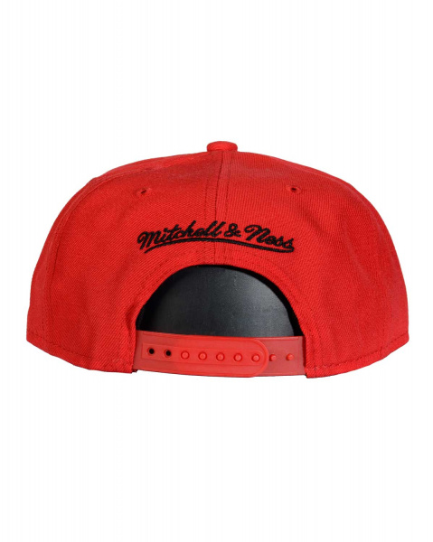 Бейсболка прямая Mitchell and Ness NT78Z WOOL SOLID 2 SNAPBACK (Chicago Bulls NL Red)