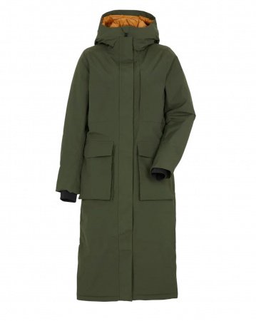 Куртка женская Didriksons Leya Long 504300 (300 тёмно-зелёный, 36)