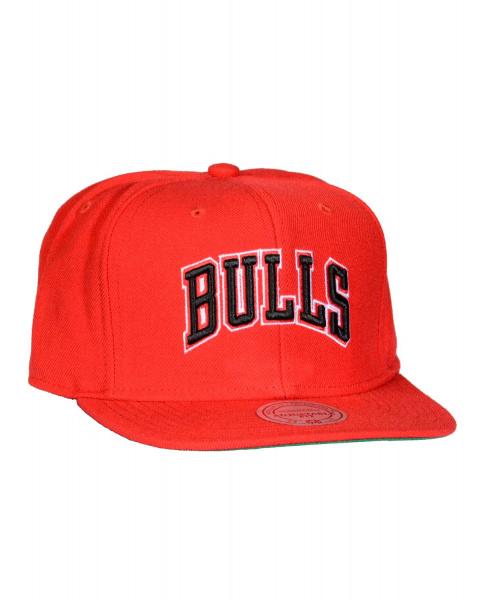 Бейсболка прямая Mitchell and Ness NT78Z WOOL SOLID 2 SNAPBACK (Chicago Bulls NT Red)