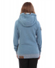 Толстовка женская на молнии с капюшоном Naketano Every World Knows It (Light Blue Melange S)