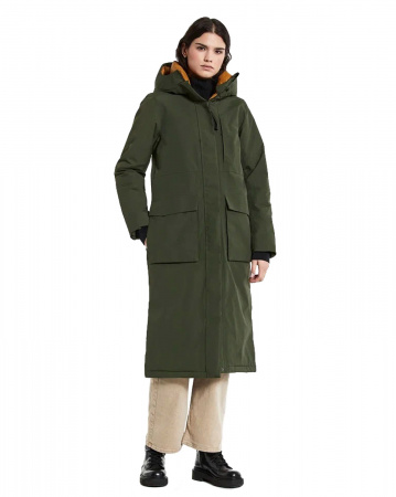 Куртка женская Didriksons Leya Long 504300 (300 тёмно-зелёный, 44)