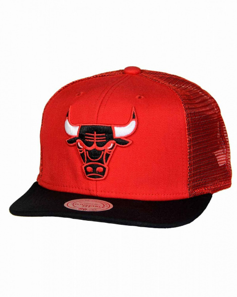 Бейсболка с сеткой прямая Mitchell and Ness EU162 UNTRUCK (Chicago Bulls Red)