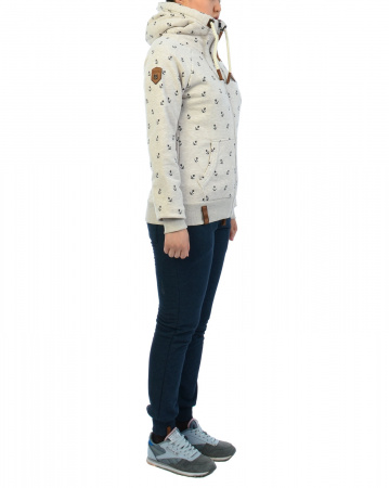 Толстовка женская на молнии с капюшоном Naketano Scheideanstalt Mothership (Oma Melange M)