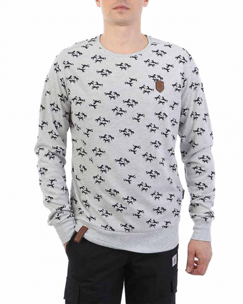 Толстовка мужская свитшот Naketano Asgardian (Grey Horse XL)